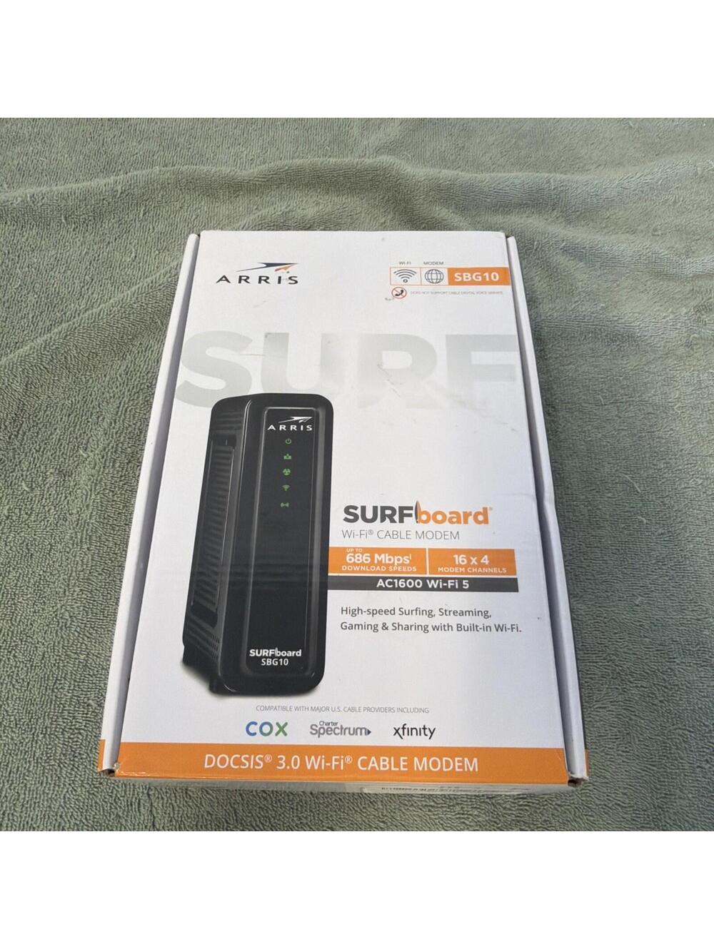 ARRIS SURFboard SBG10 DOCSIS 3.0 AC1600 Dual-Band WiFi Modem Router